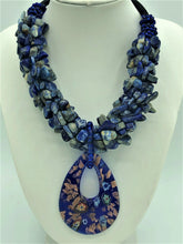 Load image into Gallery viewer, Blue Murano Glass Pendant Necklace