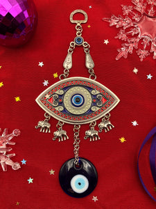 Evil Eye Protection Hanger Red Elephant