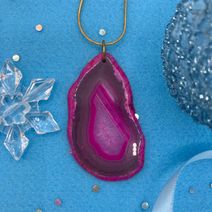 Quartz Pink Slice Pendant