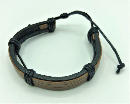 Jewelry - Leather with Cord Stations Bracelet